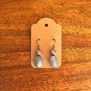 Elegant Blue Beaded Earrings